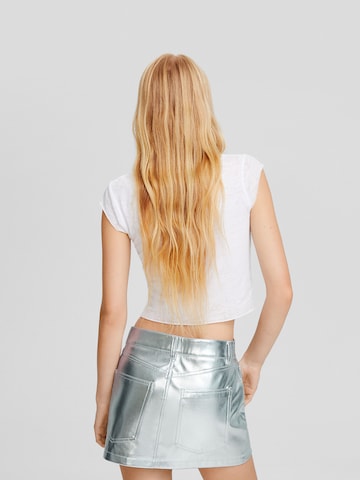 Bershka Skirt in Silver