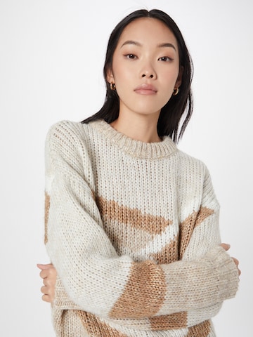 PULZ Jeans Sweater 'AVIVA' in Brown