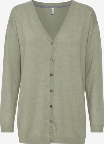 PULZ Jeans Knit Cardigan 'PZSARA' in Green: front