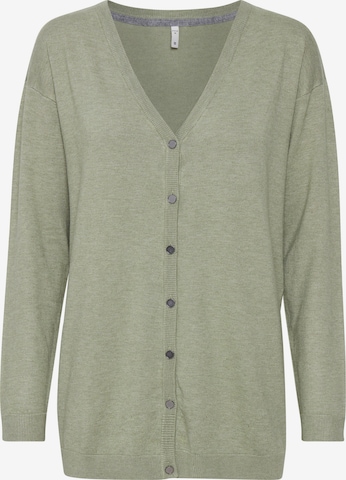 PULZ Jeans Knit Cardigan 'PZSARA' in Green: front