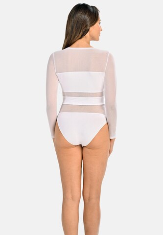 TEYLI Shirt Bodysuit in White