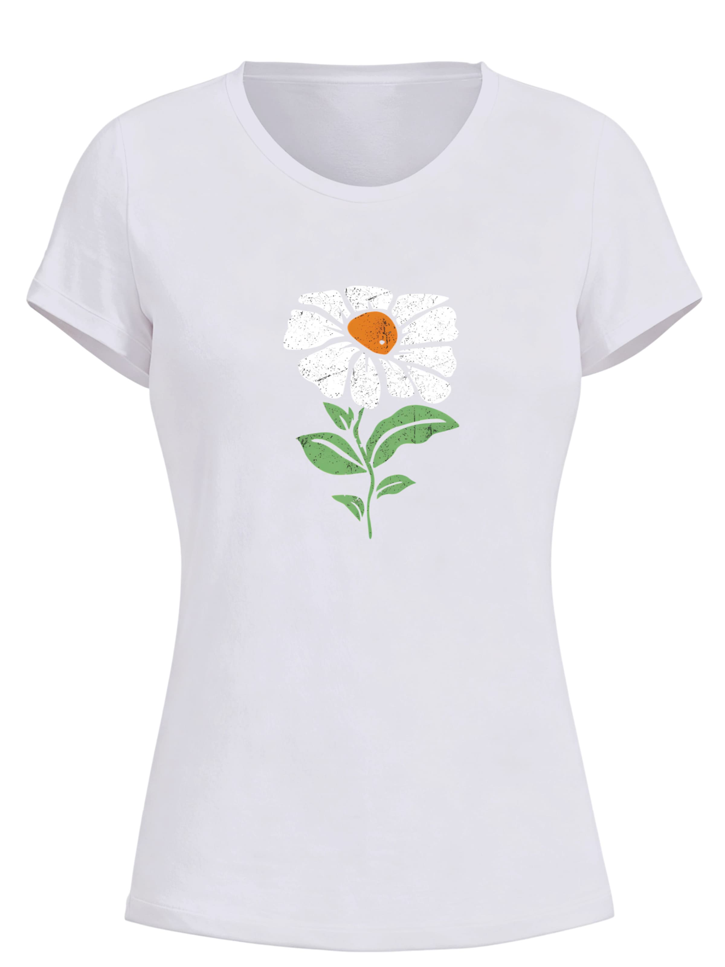 GORHEY Shirt 'Women's Summer Casual Cotton T-Shirt with Daisy Print' in White, Item view