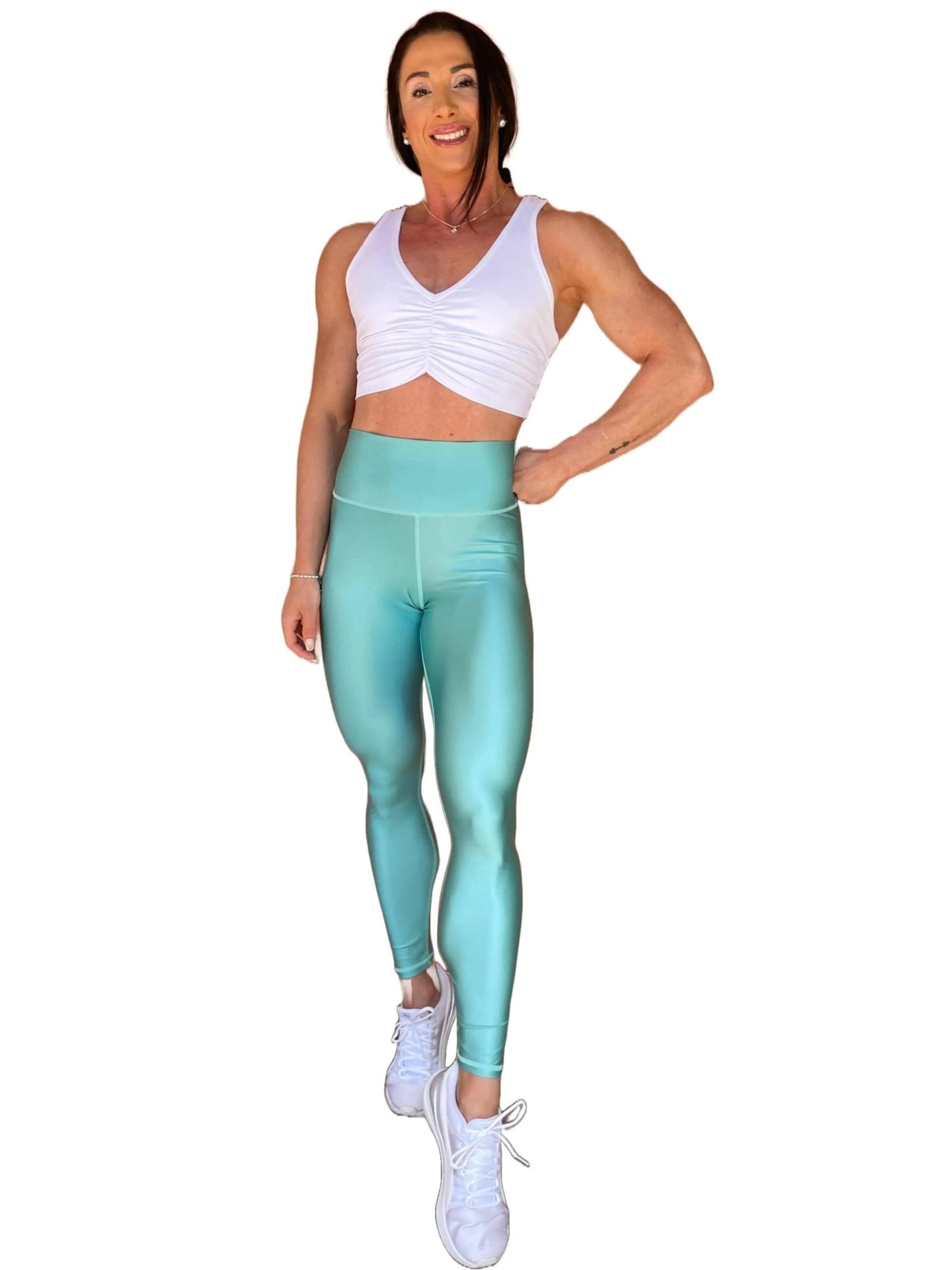 LUXFEEL Skinny Leggings 'High-Waist Pearl Shine Leggings' in Blue