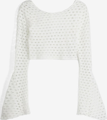 Pull-over Bershka en blanc : devant