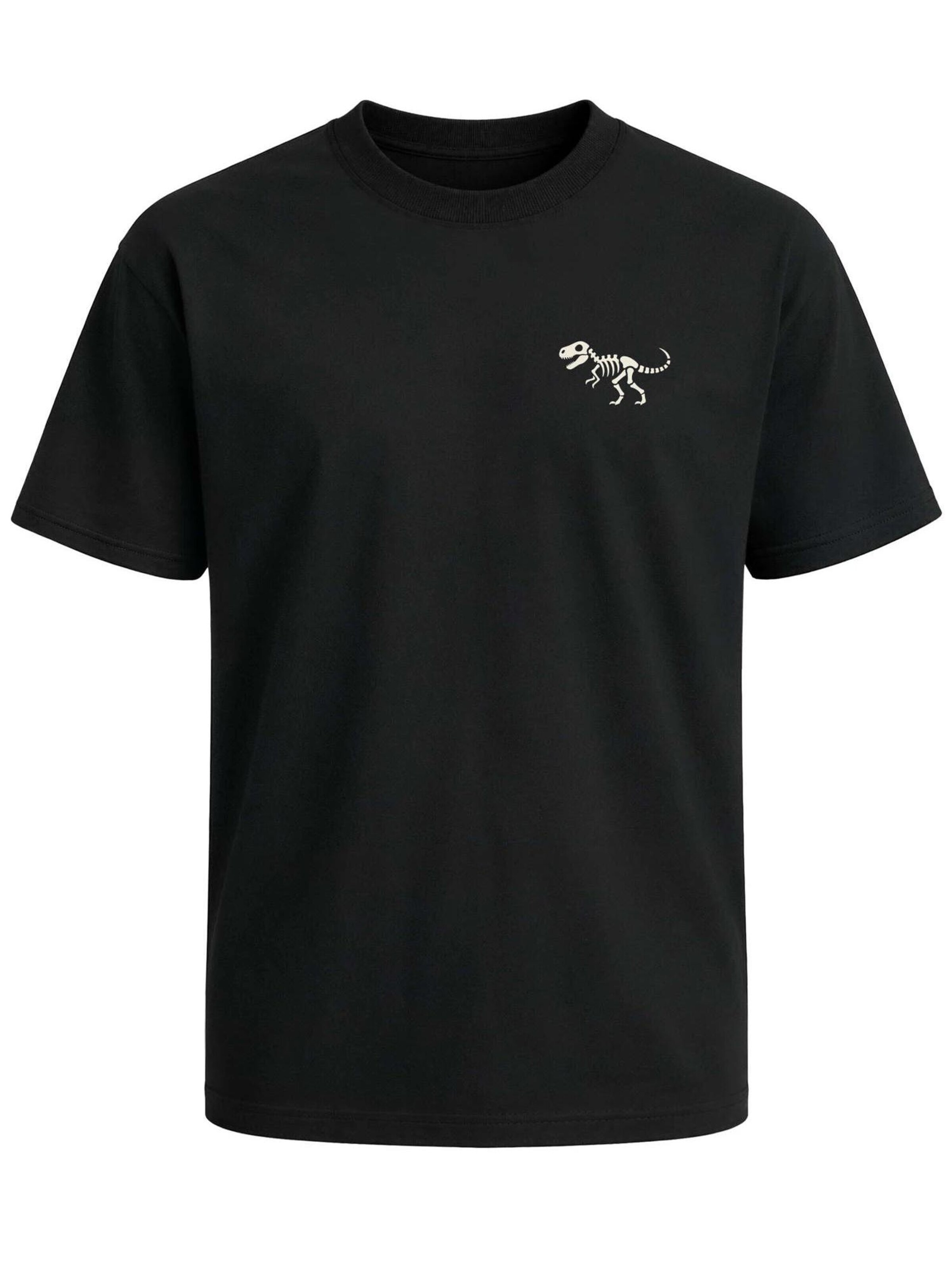 Neverless Shirt 'Skeleton Dino' in Black: front