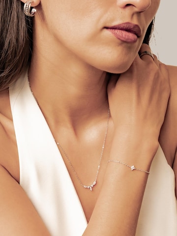 Hey Happiness Sieraden set 'Gemstone Crown Necklace & Daisy Bracelet Set' in Zilver: voorkant
