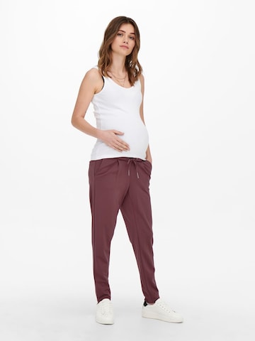 Coupe slim Pantalon à pince Only Maternity en violet