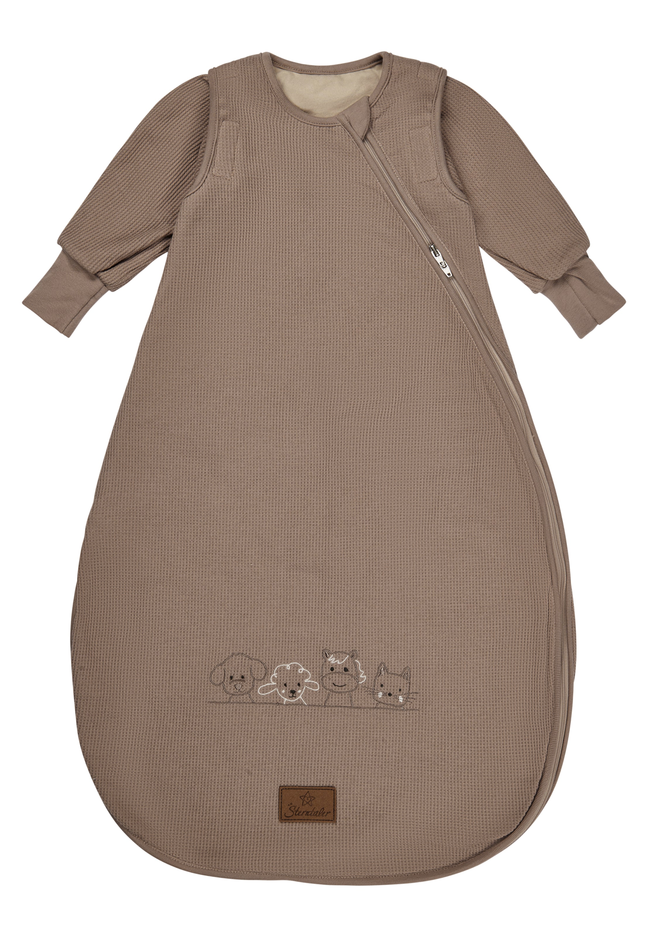 STERNTALER Sleeping Bag 'm. Armen' in Brown: front