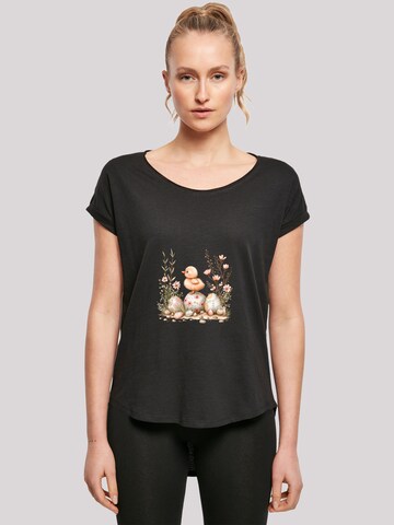 T-shirt 'Ostern Küken Ei Blumen' F4NT4STIC en noir : devant
