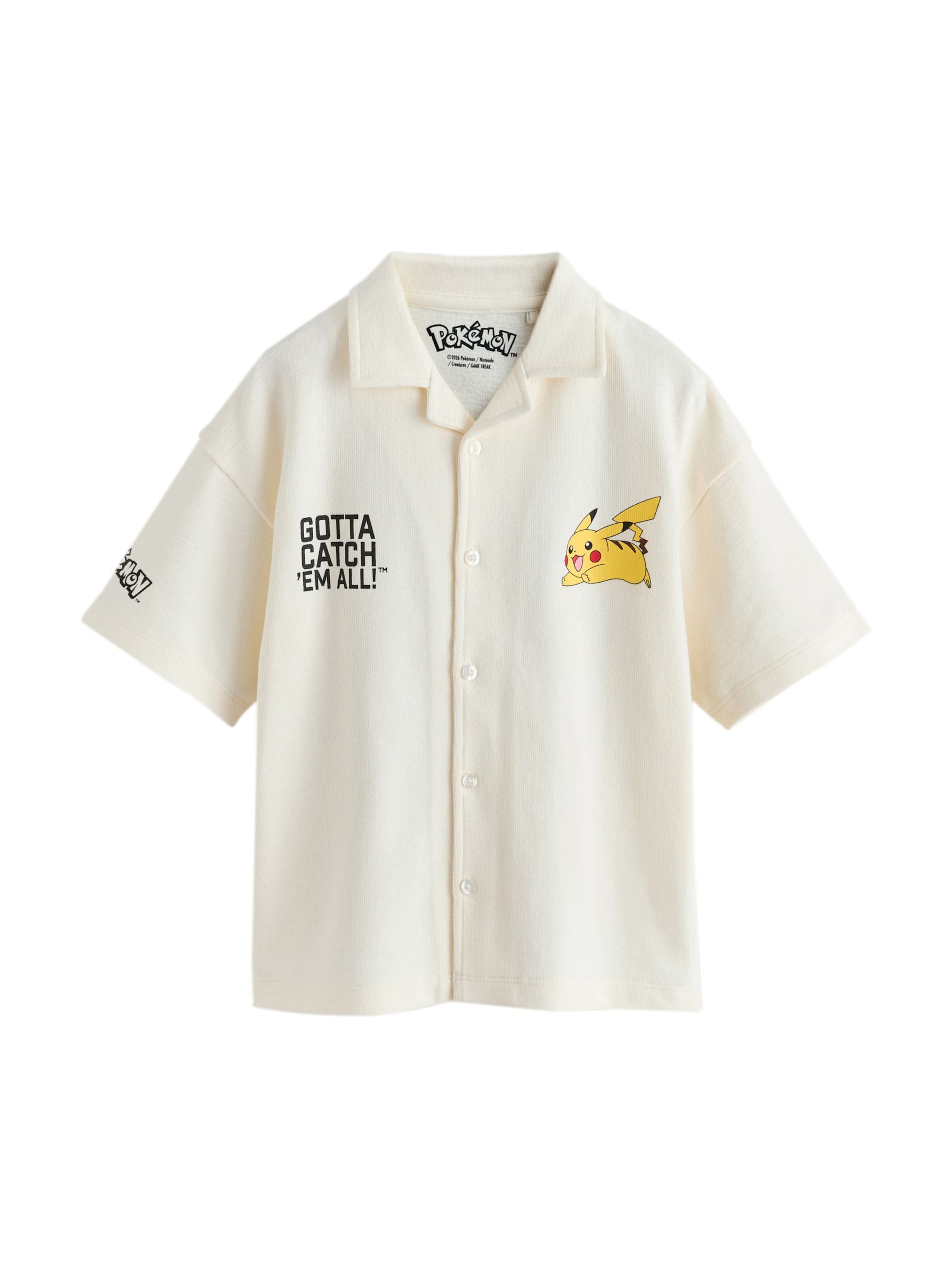 Coupe regular Chemise 'Pokemon' Next en blanc : devant