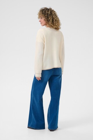 Cream Gebreid vest 'Onie' in Beige