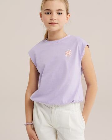 WE Fashion Футболка в Лиловый: спереди