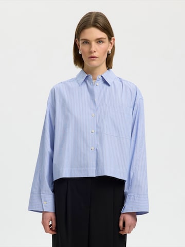 SELECTED - Blusa 'SLWDANNIE' em azul: frente