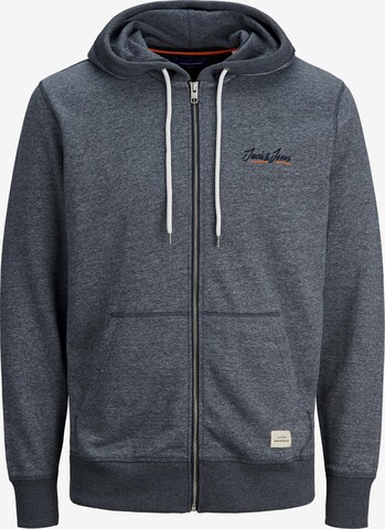 JACK & JONES Sweat jacket 'Tons' in Blue: front