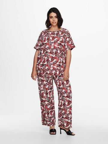 ONLY Carmakoma Loosefit Broek 'BANDI' in Rood