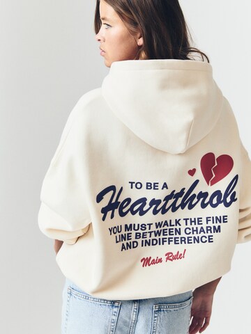 Felpa 'PACIFIC CORAZON' di Pull&Bear in beige: frontale