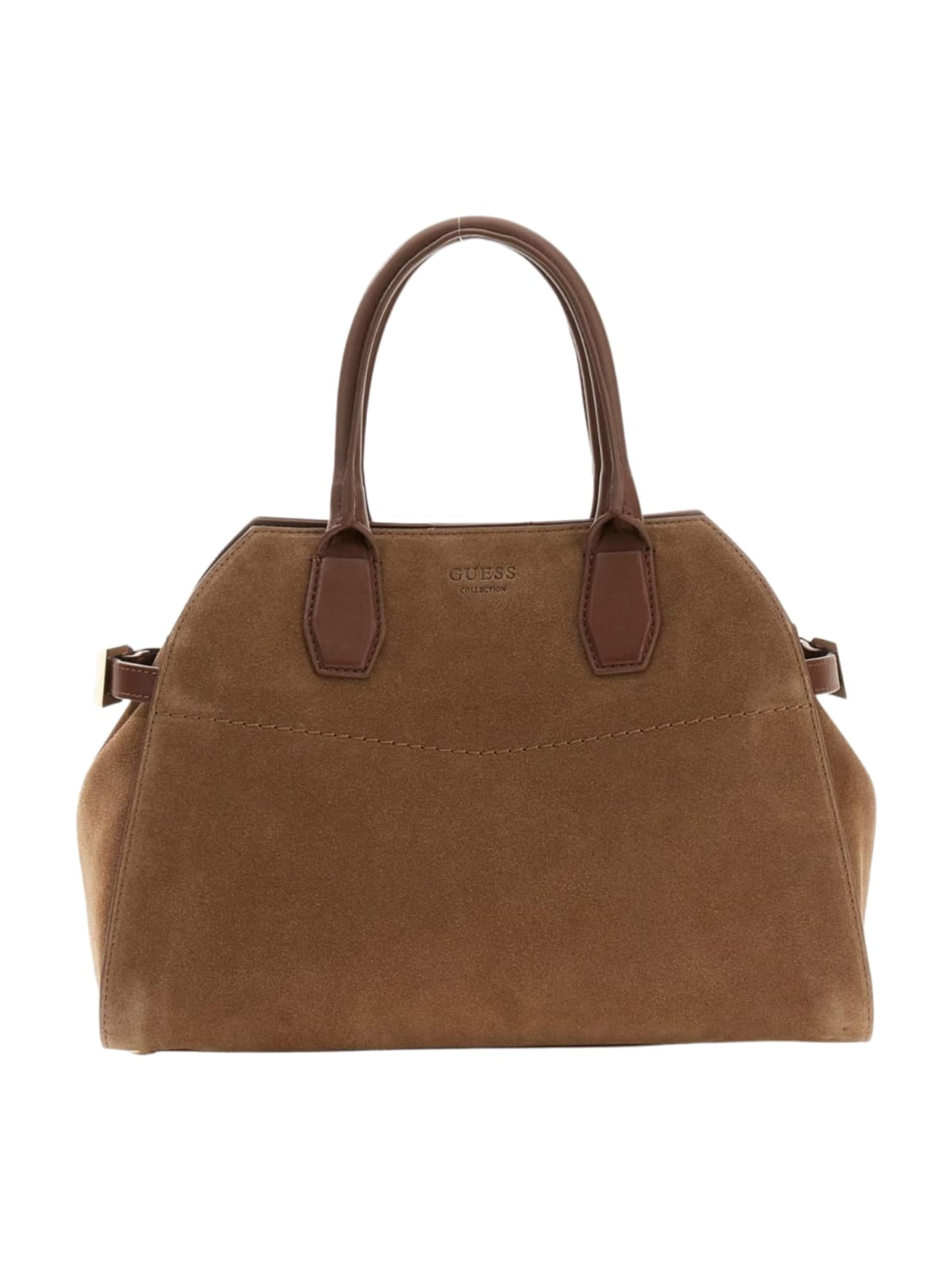 GUESS - Bolso de hombro 'Guess Sac Bandoulière Yulia Small Satchel Chocolate' en marrón: frente