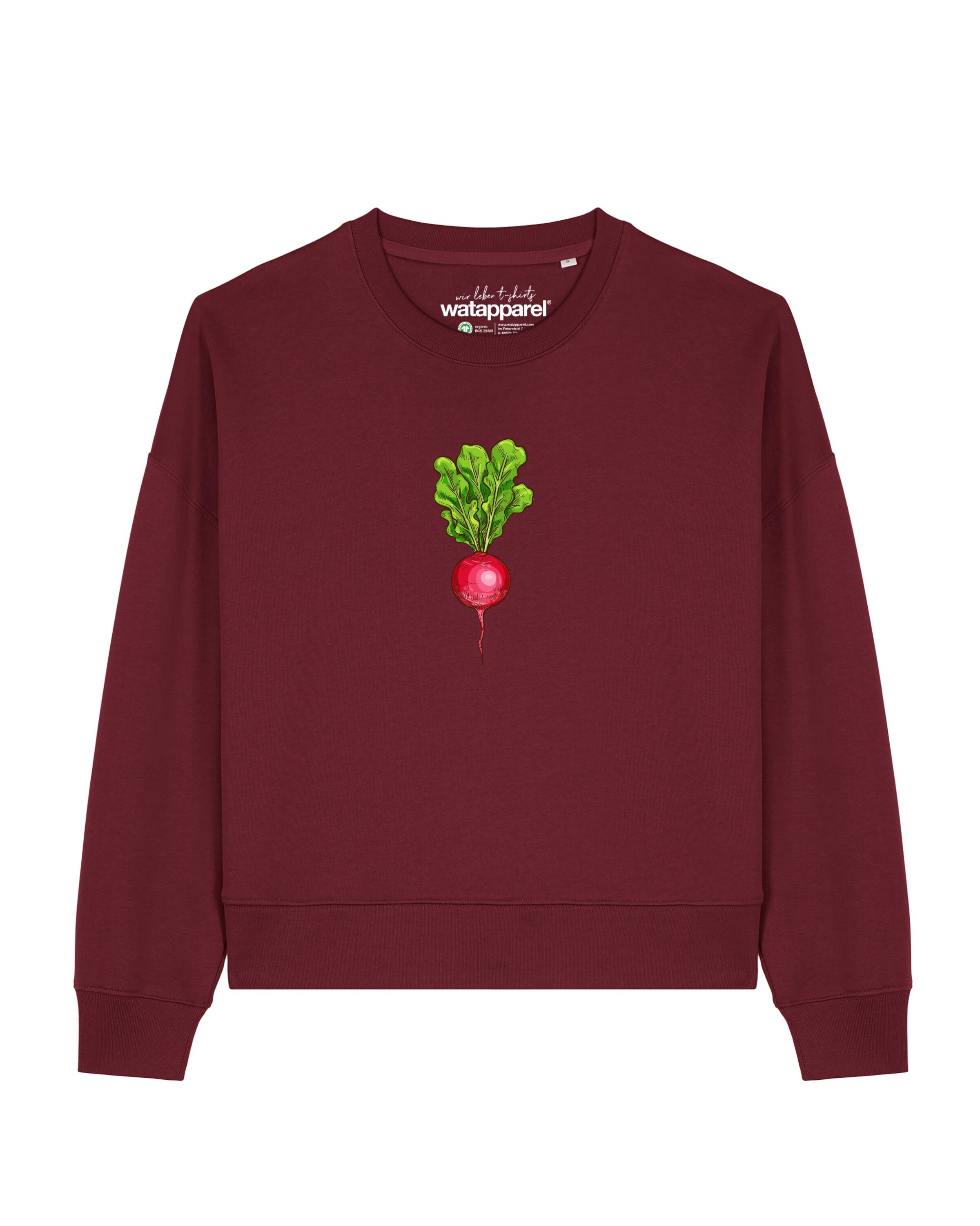 Sweat-shirt 'Radieschen ' Watapparel en rouge : devant