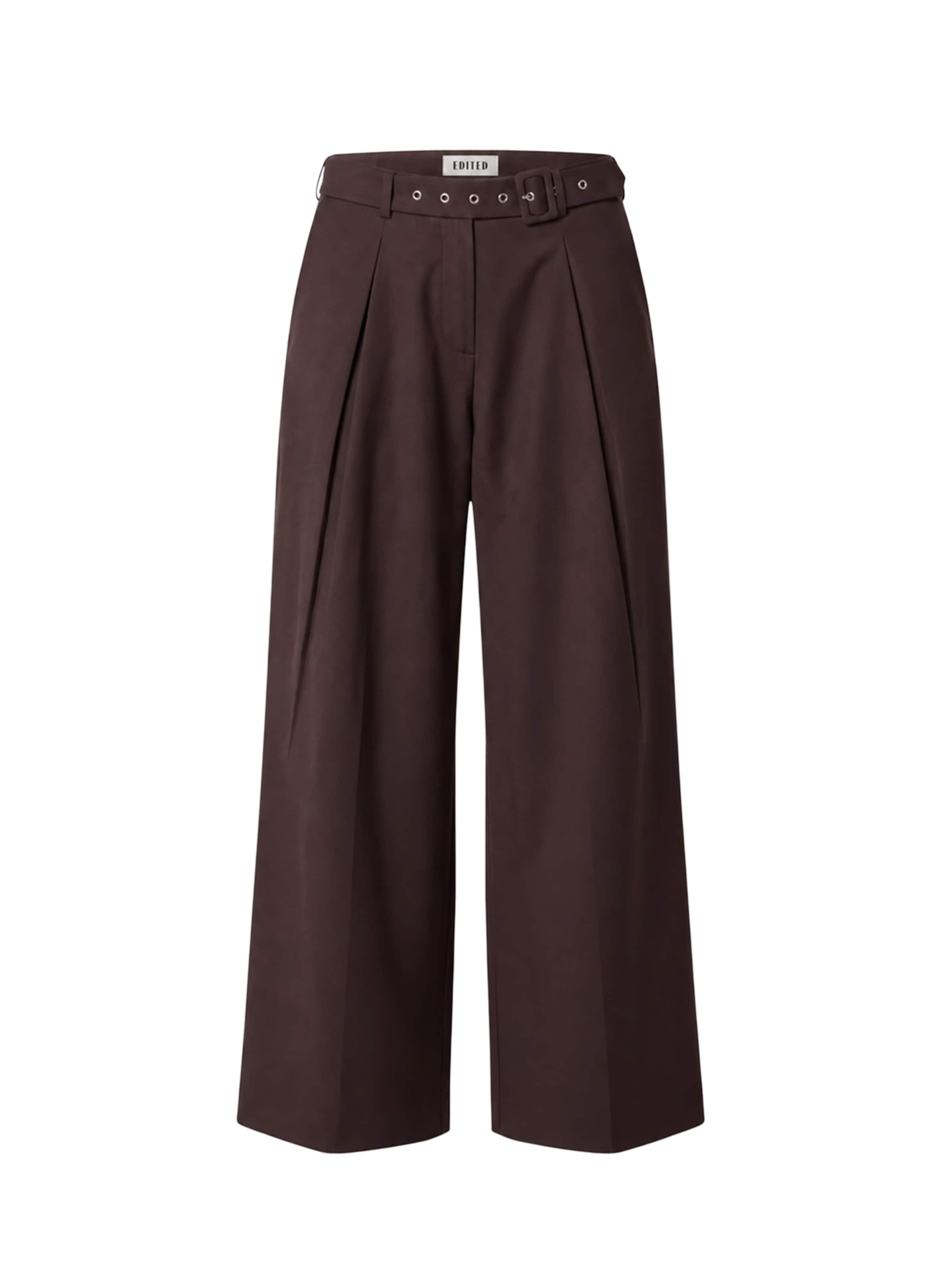 EDITED Wide leg Trousers 'Duana' in Brown: front