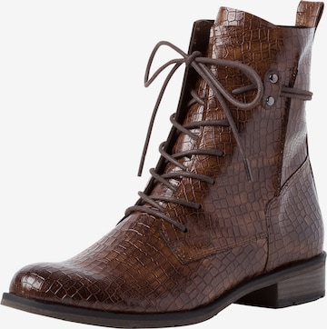 MARCO TOZZI Lace-Up Ankle Boots in Brown: front