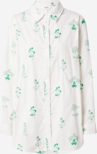 OBJECT Bluse 'CAMILLA' i grønn / hvit, Produktvisning