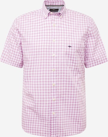 FYNCH-HATTON - Regular Fit Camisa 'Summer Vichy' em roxo: frente