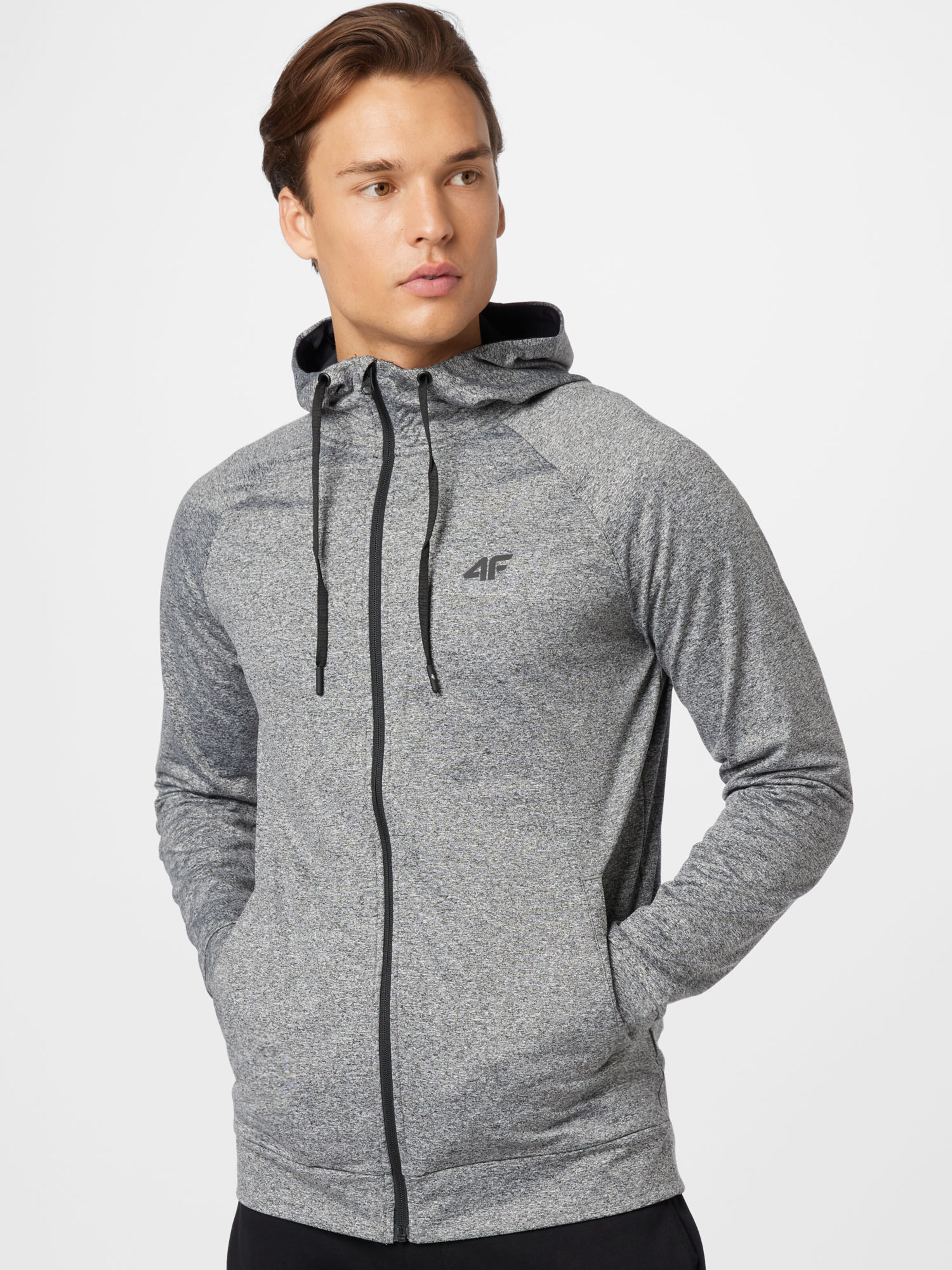 Männer Sportbekleidung 4F Sportsweatjacke in Graumeliert - ME21079 Männer Sportbekleidung 4F Sportsweatjacke in Graumeliert - ME21079
