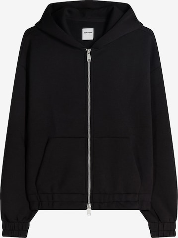 Bershka Tepláková bunda - Čierna: predná strana