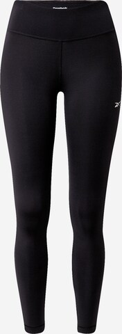 Reebok - Skinny Pantalón deportivo 'Lux Perform' en negro: frente