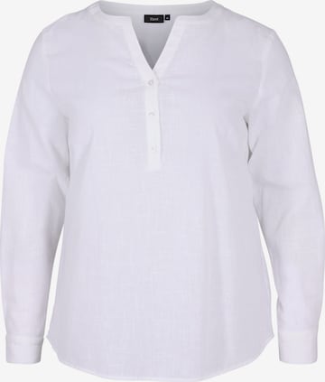 Camicia da donna 'CANANNA' di Zizzi in bianco: frontale