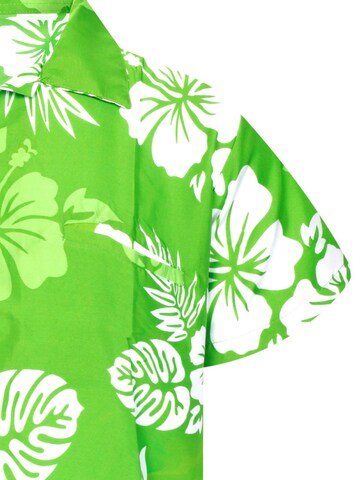 King Kameha Shirt 'Mono Hibiscus' in Green