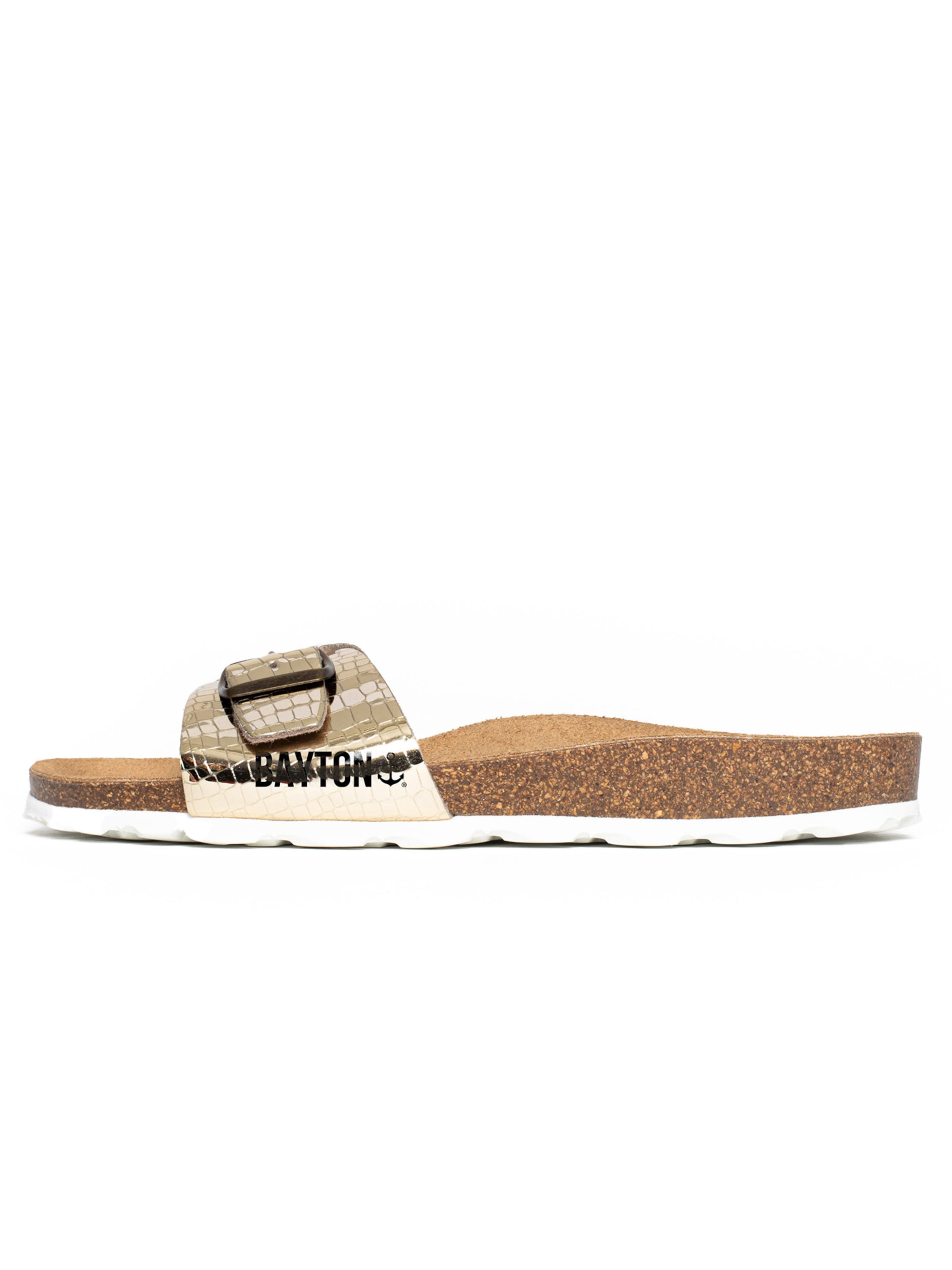 Bayton Pantolette 'Azuqueca' in Gold: Vorderseite