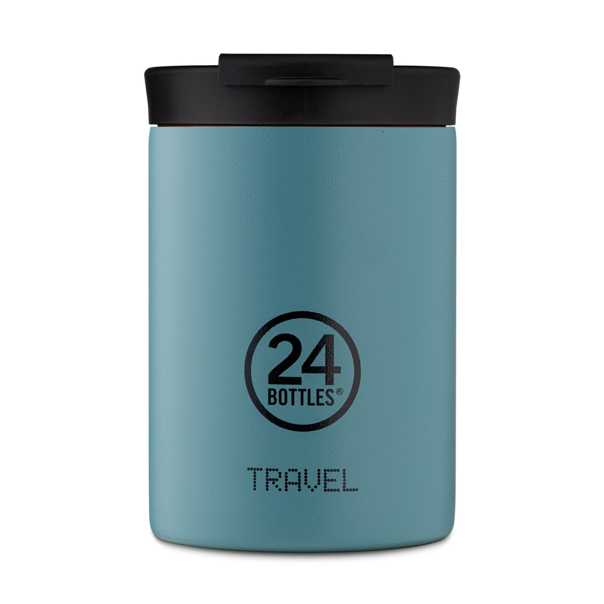 Borraccia 'Travel' di 24Bottles in blu: frontale