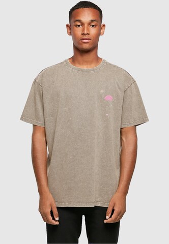 T-Shirt 'Flamingo' Merchcode en marron : devant