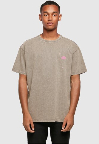 Merchcode Shirt 'Flamingo' in Bruin: voorkant