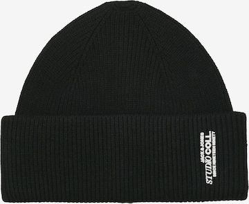 juoda JACK & JONES Megzta kepurė 'JACCOLL': priekis
