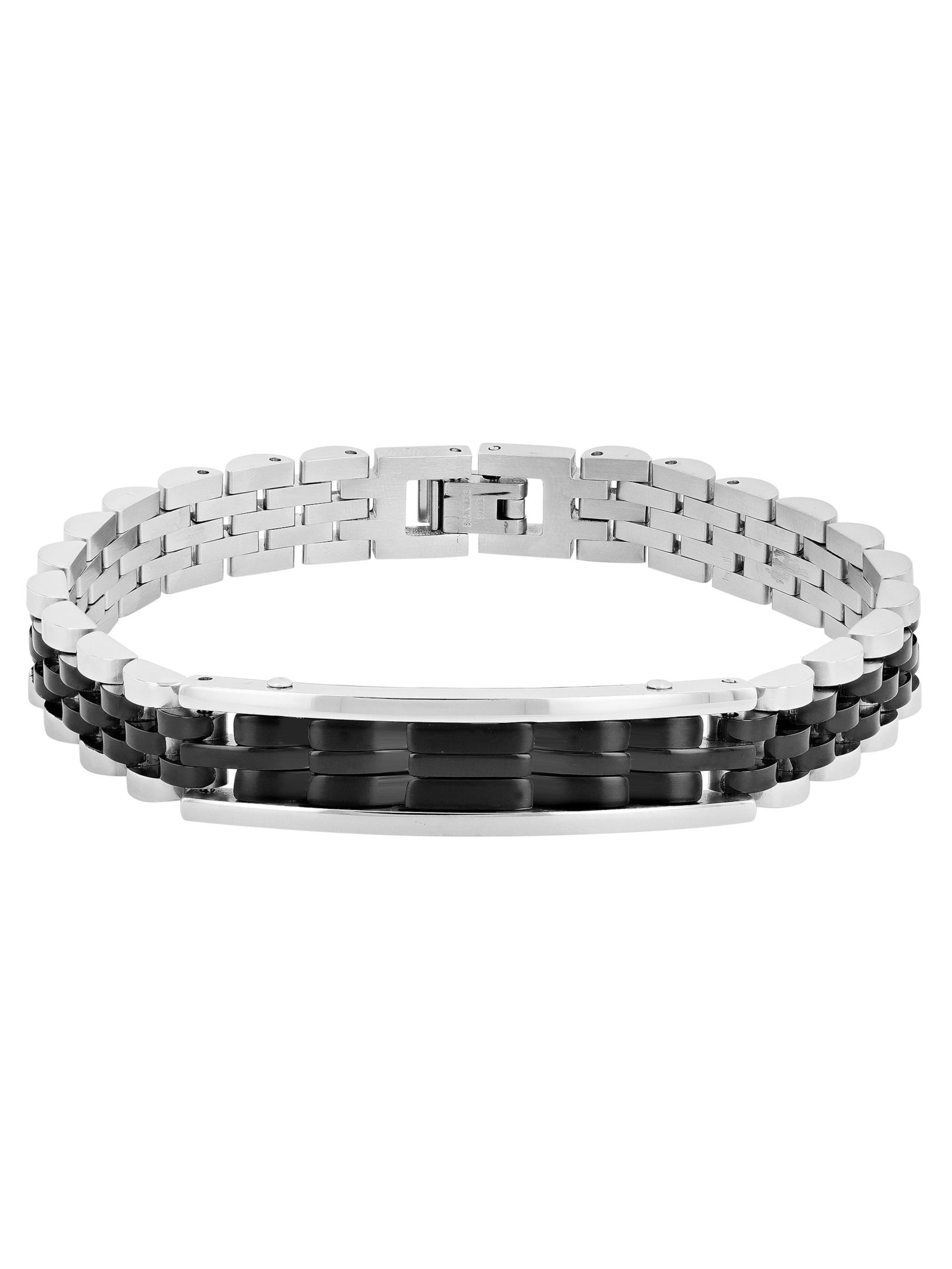 Akzent Bracelet 'Matej, silberfarbig, langlebig' in Black: front