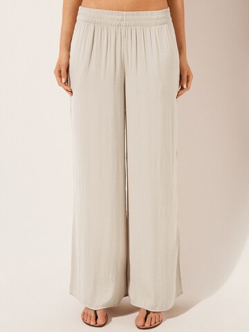 CALZEDONIA Wide Leg Hose 'Palazzo Shiny' in Beige: Vorderseite