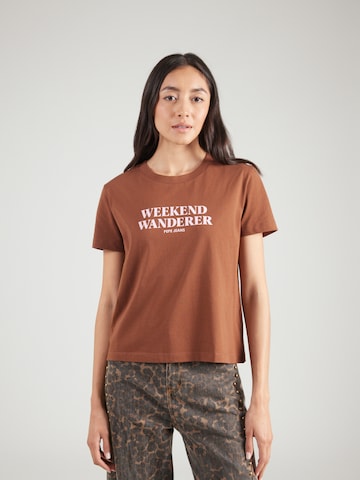 Pepe Jeans - Camiseta 'CARLA' en marrón: frente