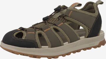 CLARKS Hiking Sandals in Green: front