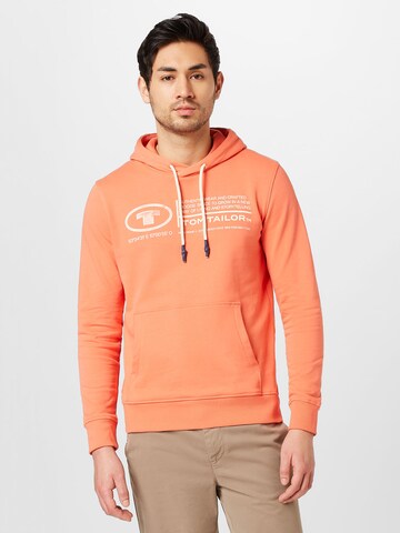 Sweat-shirt TOM TAILOR en orange : devant