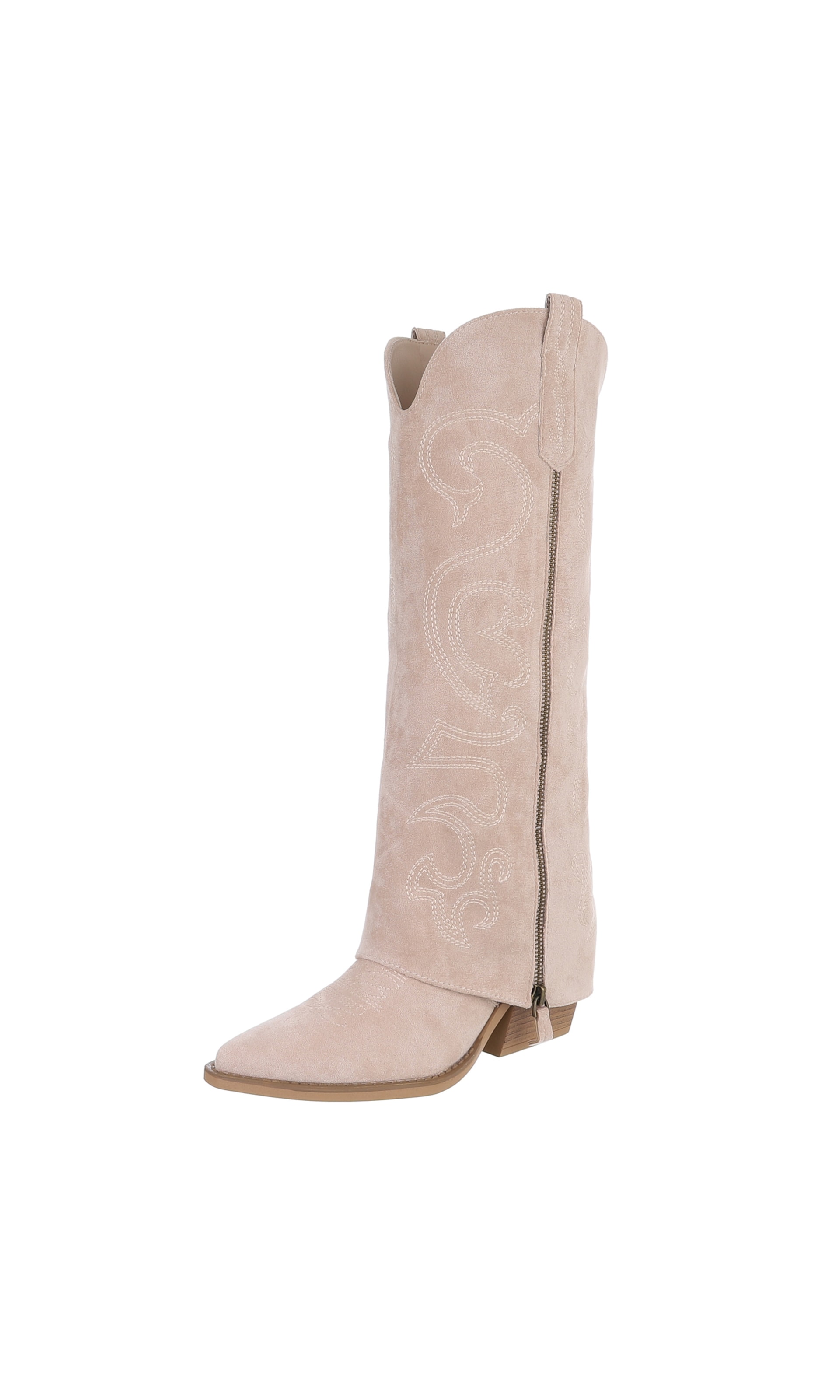 Ital-Design Cowboystiefel in Beige: Vorderseite