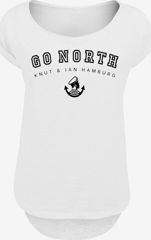 T-shirt 'Go North' F4NT4STIC en blanc : devant