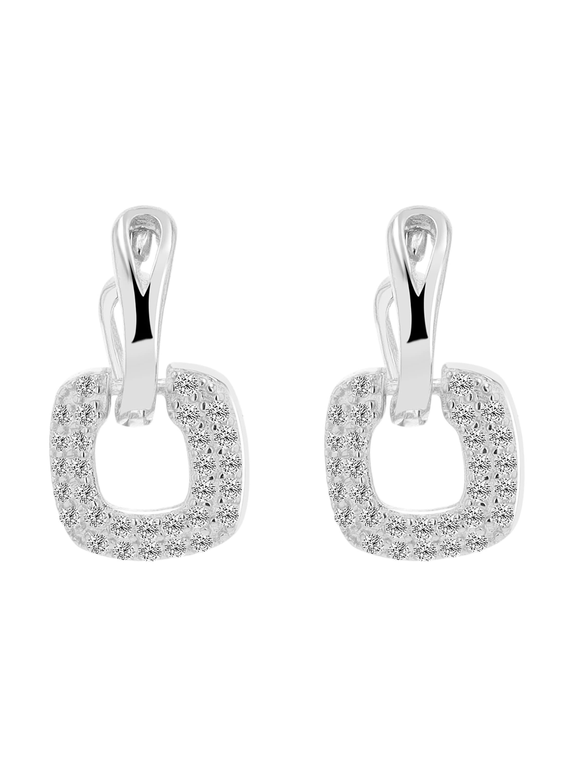 Akzent Ohrringe 'Raina, 925 Sterlingsilber, langlebig'‌‌‌‌‌‌‌‌‌‌ in Silber: Vorderseite