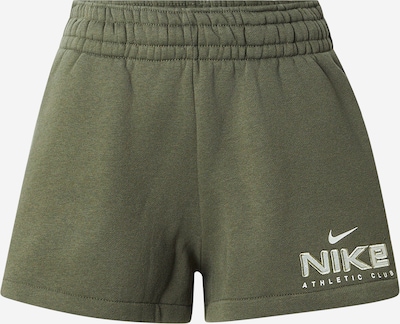 Kelnės 'CLS+ FLC' iš Nike Sportswear, spalva – alyvuogių spalva / pastelinė žalia / balta, Prekių apžvalga