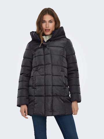 ONLY Wintermantel 'ONLLINA' in Schwarz: Vorderseite