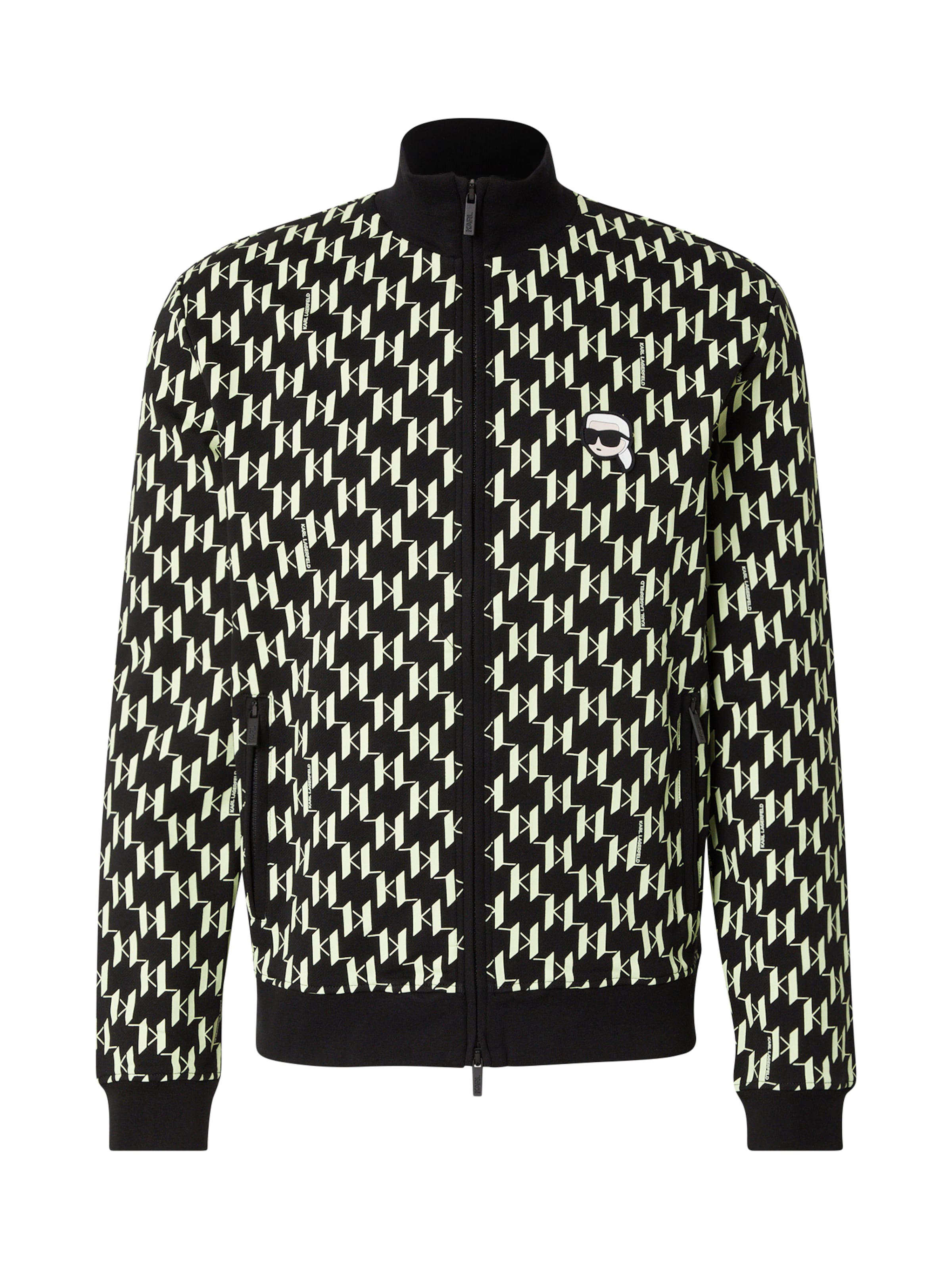 Karl Lagerfeld Ζακέτα φούτερ σε μαύρο: μπροστά