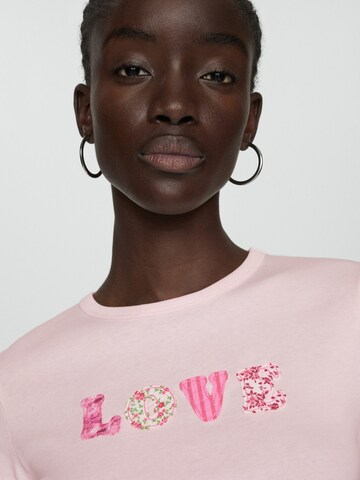 MANGO Shirt 'AMOR' in Roze