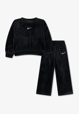 Nike Sportswear Joggingpak 'SWOOSH SPARKLE' in Zwart: voorkant