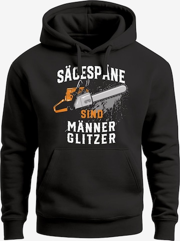 Neverless Sweatshirt 'Männerglitzer' in Schwarz: Vorderseite